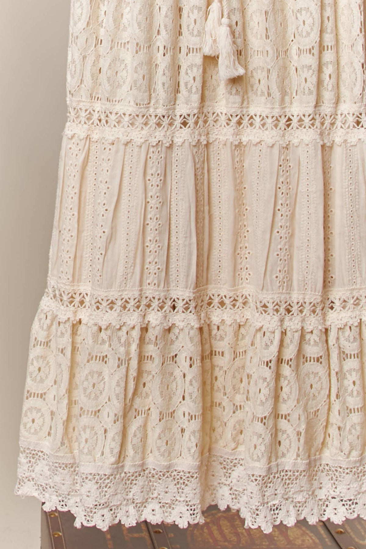 Lace Maxi Skirt: Ivory