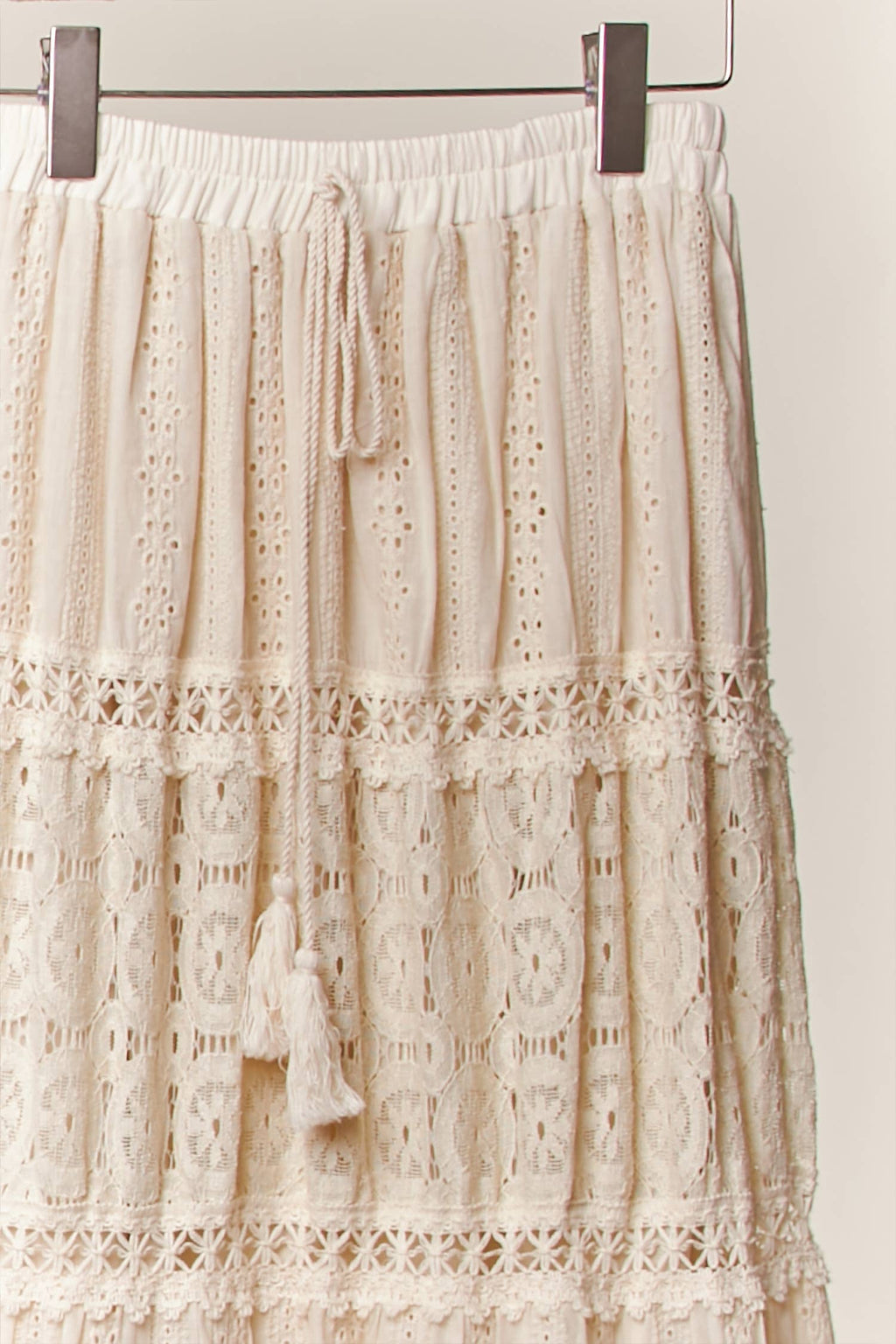 Lace Maxi Skirt: Ivory