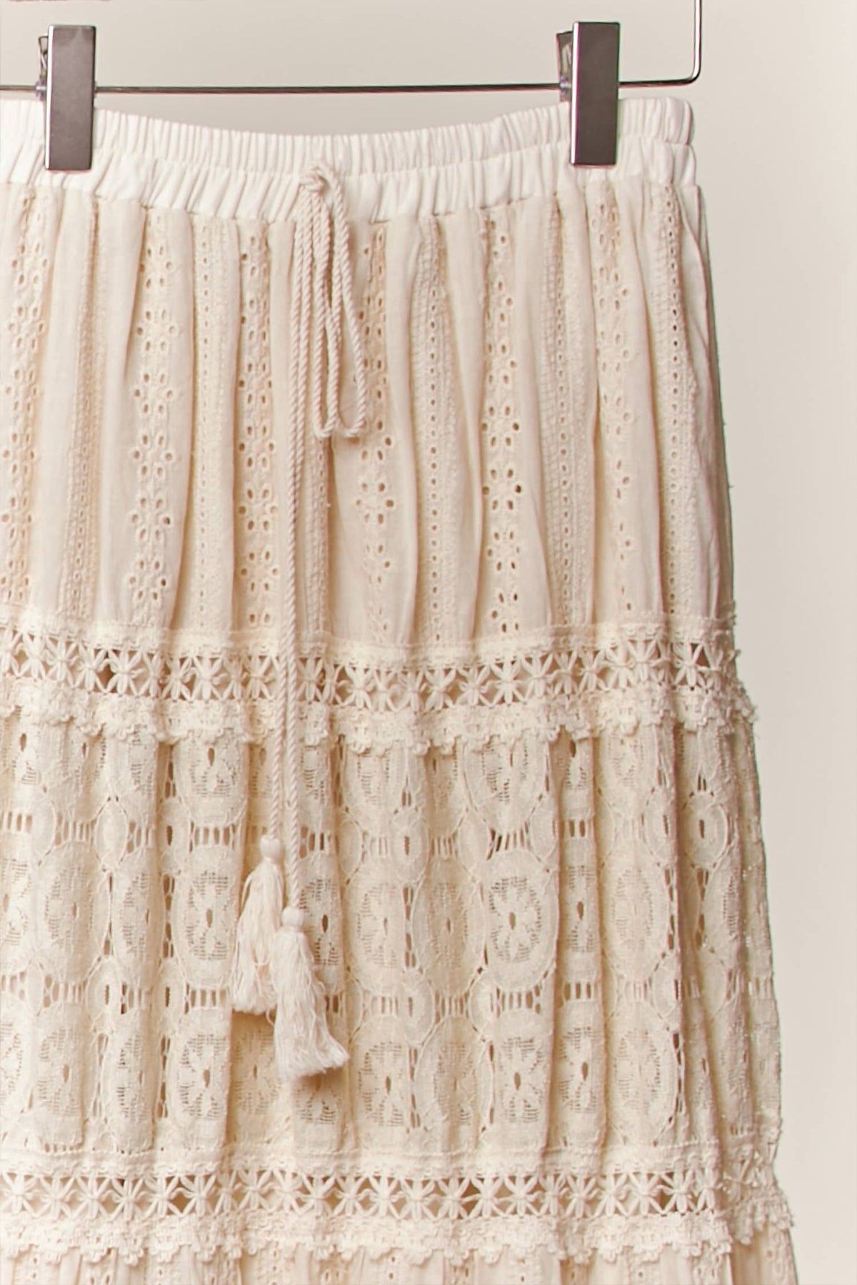 Lace Maxi Skirt: Ivory