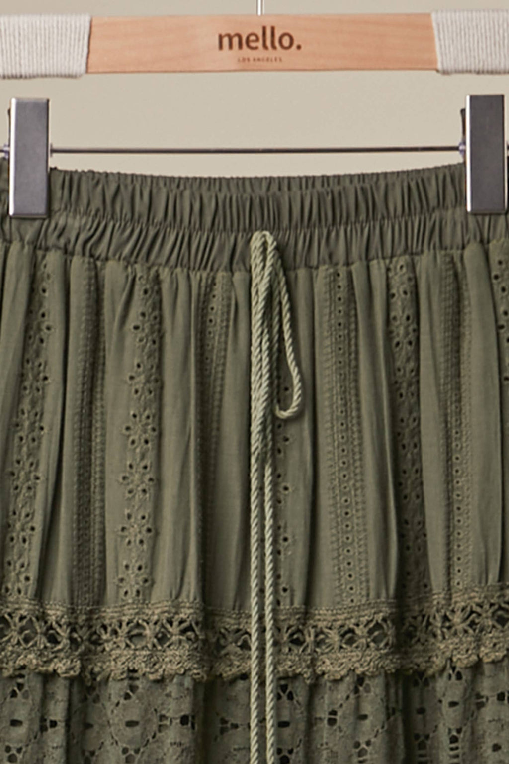 Lace Maxi Skirt - Olive