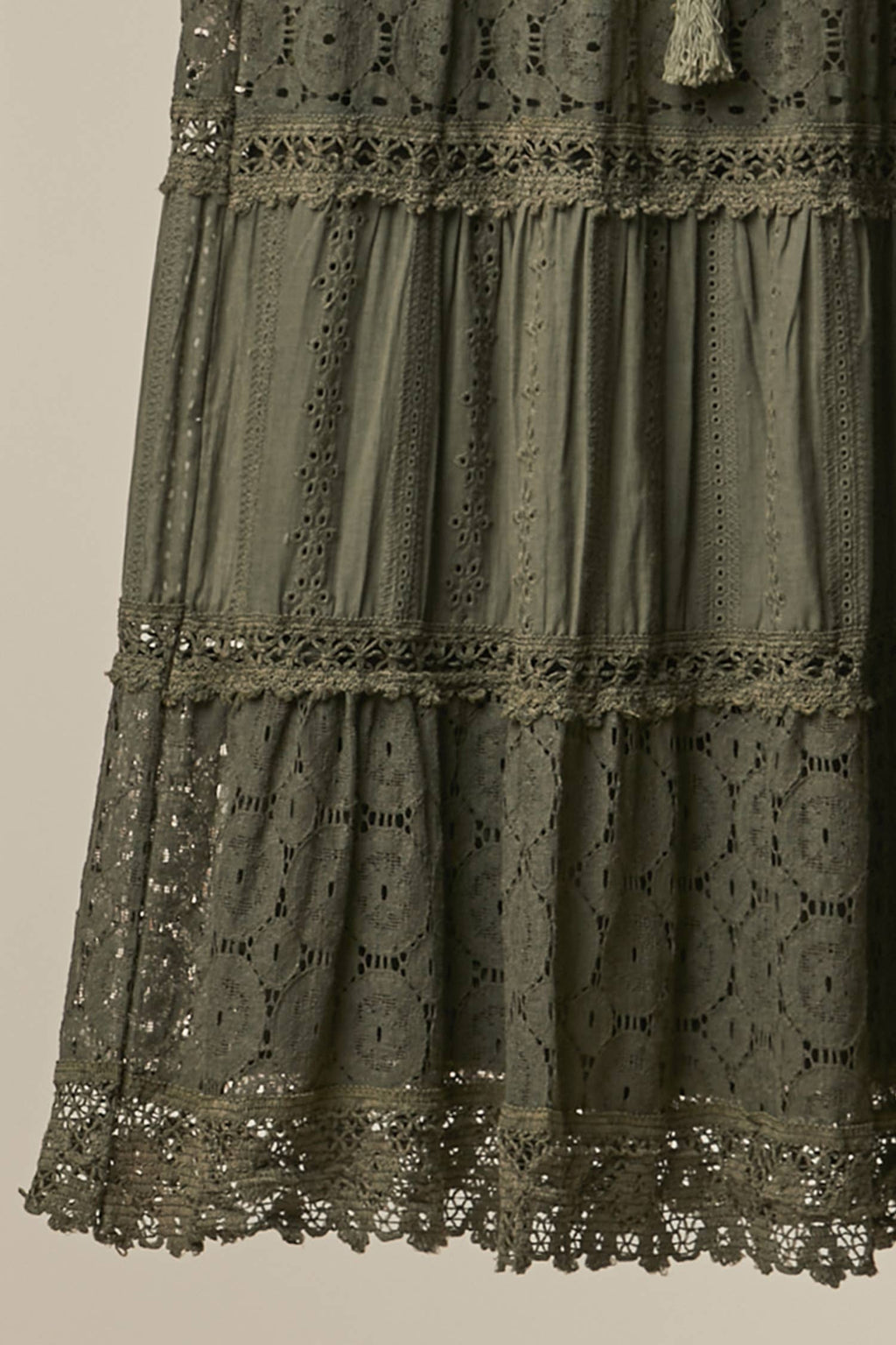 Lace Maxi Skirt - Olive