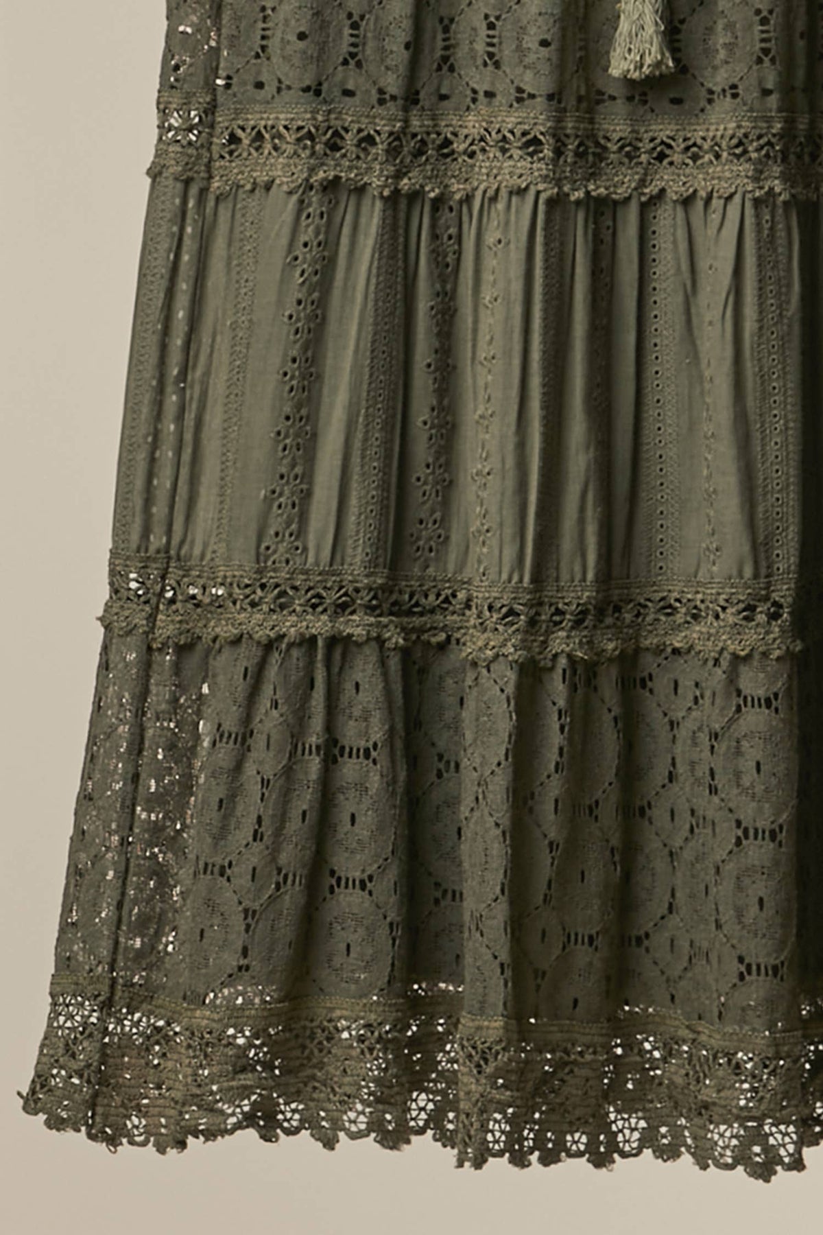 Lace Maxi Skirt - Olive